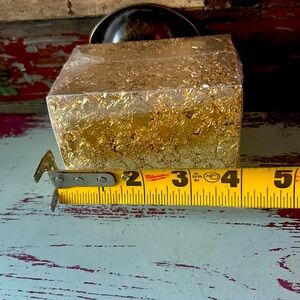 2 3/4” x 4” rectangle 24 carat gold